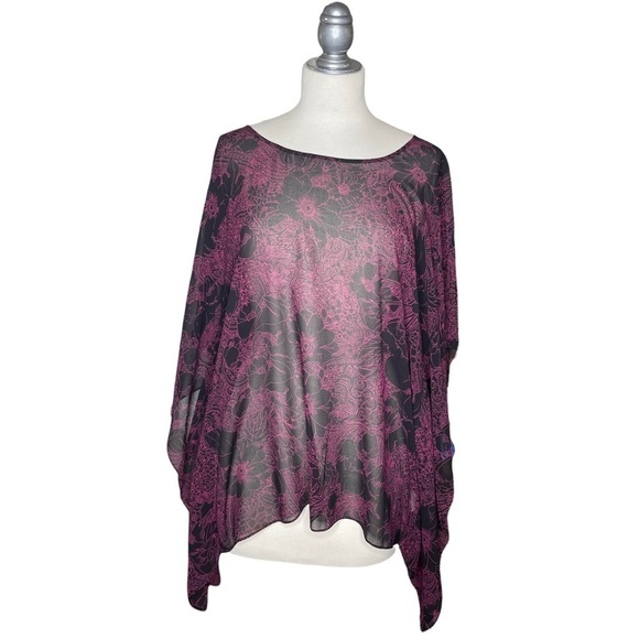 DKNYC Tops - DKNYC Semi Sheer Floral Layering Top Or Scarf